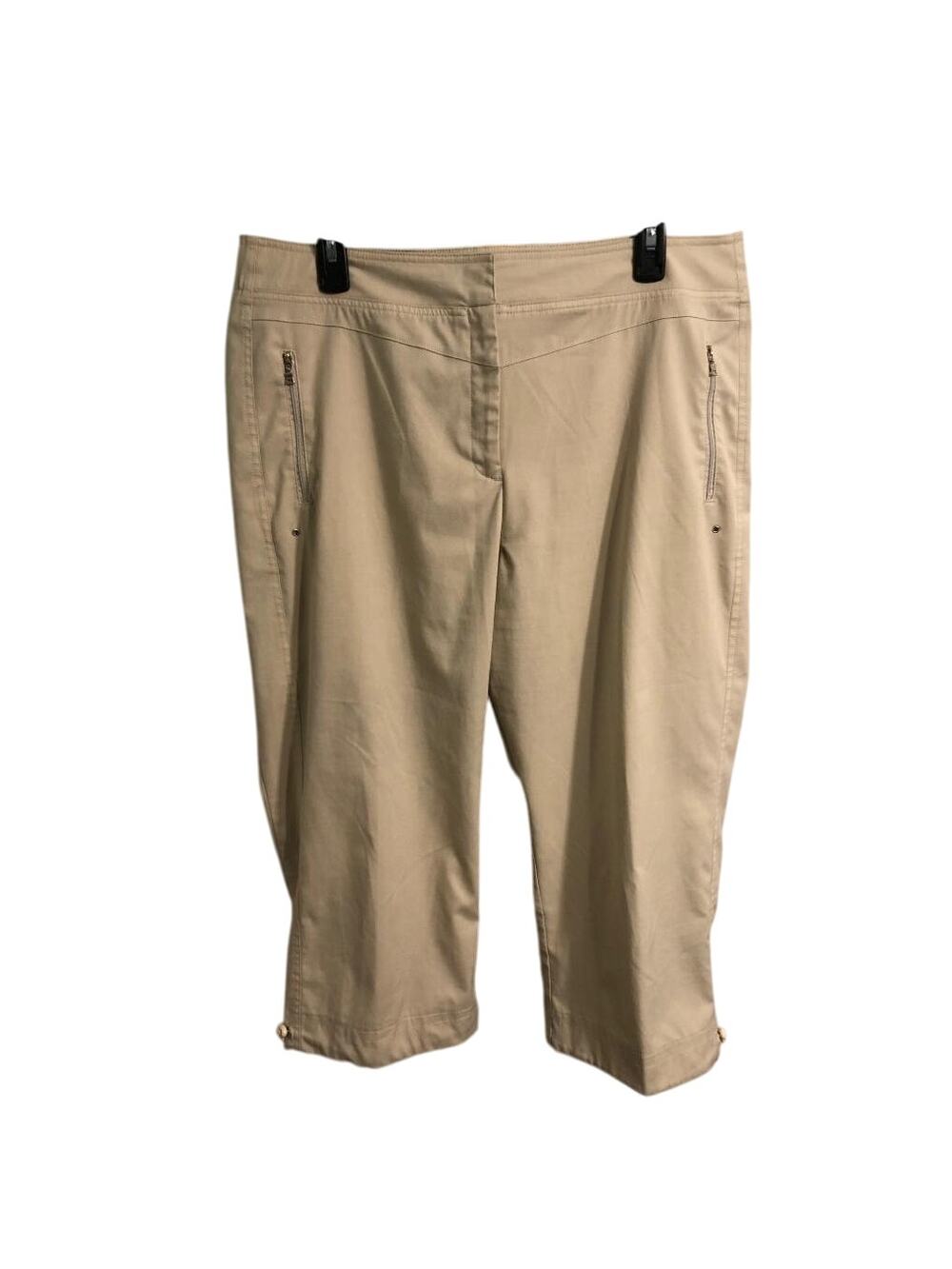 Women's Tail Tech Performance Golf Capri's Size 16 Beige Zip Pockets